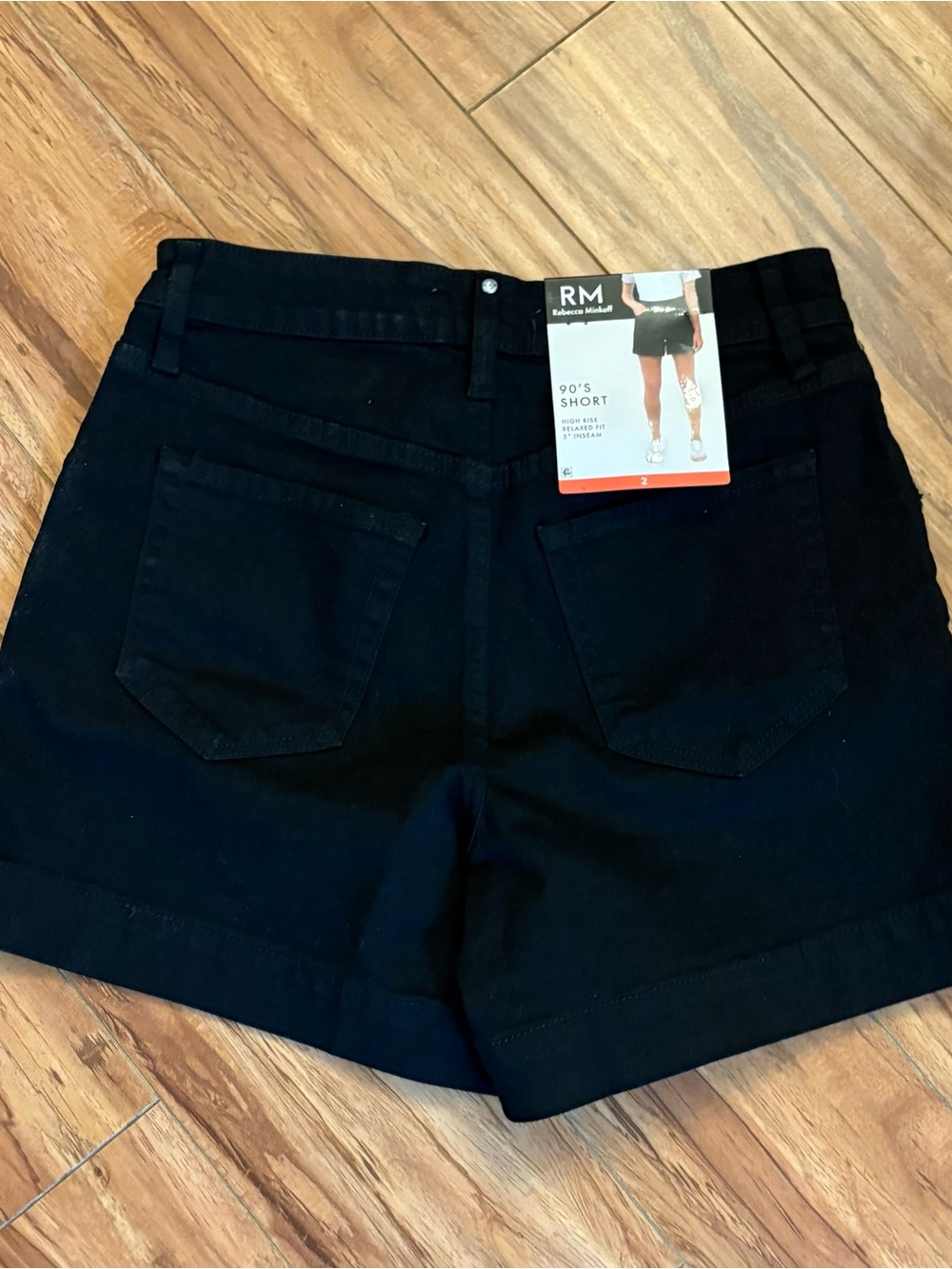 Rebecca Minkoff Black High-Rise Denim Shorts